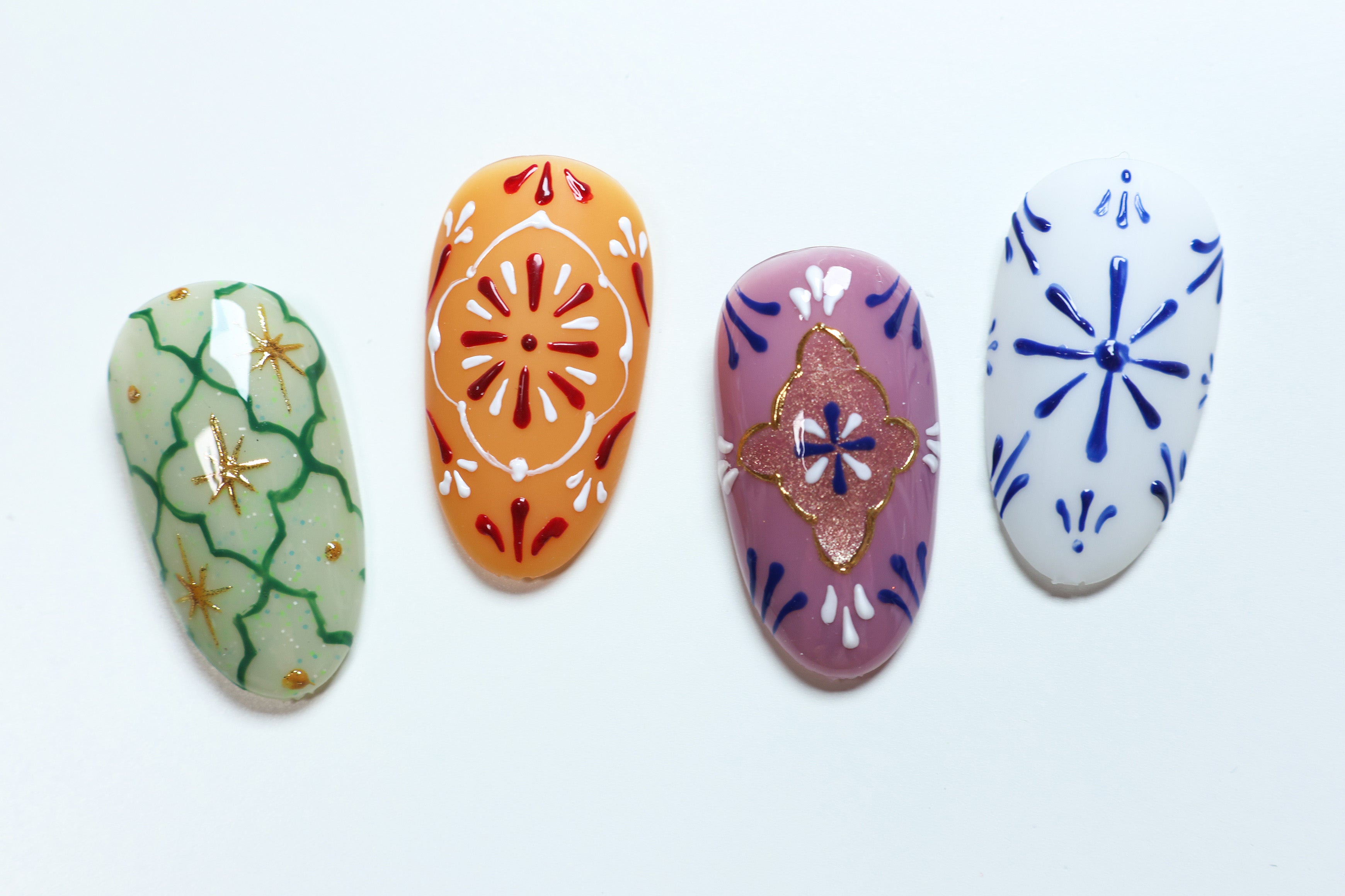 Moroccan Tile Nail Art Using MD-Gel Decor Gel