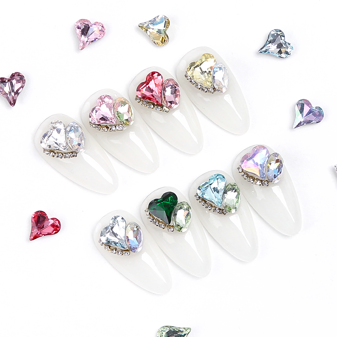 Jello Jello - Peach Heart Stone Nail Charms (VNS134 - VNS148)