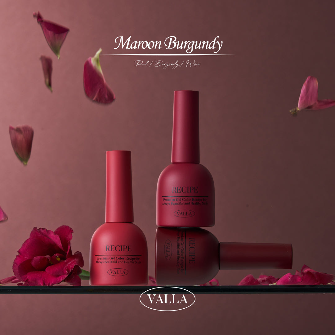 VALLA Maroon Burgundy Set (8 pcs)