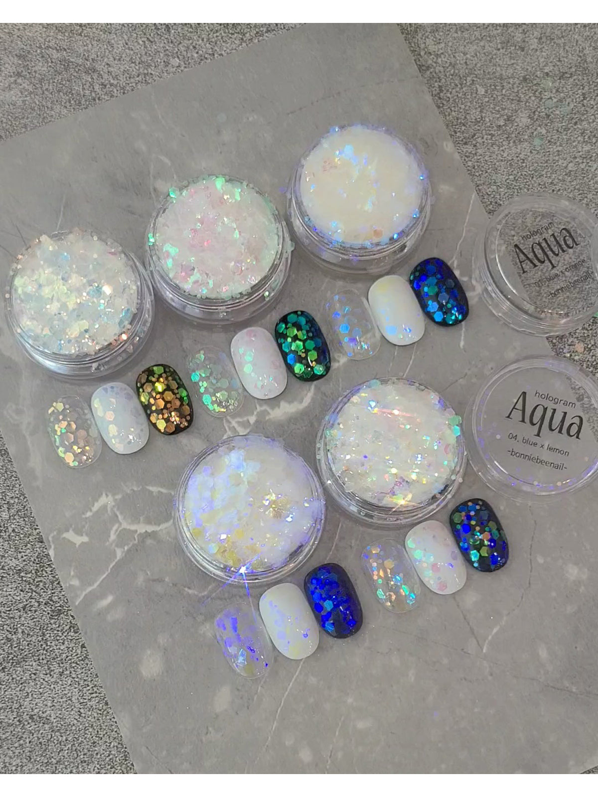 Bonniebee - Aqua Hologram Glitter (5 types)