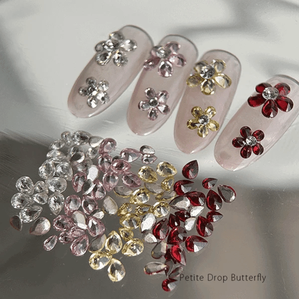 Bonniebee - Flower Flat (crystal clear/pink/yellow/red) 2x3mm and 3x4mm