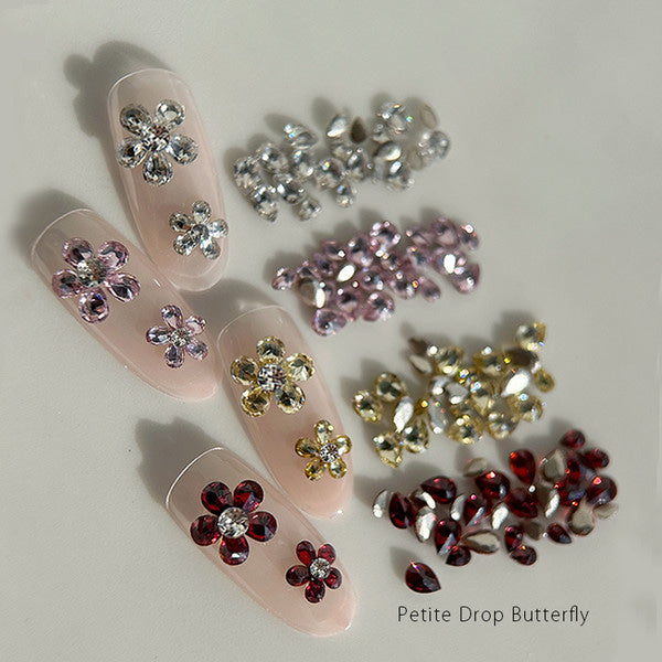 Bonniebee - Flower Flat (crystal clear/pink/yellow/red) 2x3mm and 3x4mm