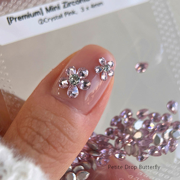 Bonniebee - Flower Flat (crystal clear/pink/yellow/red) 2x3mm and 3x4mm
