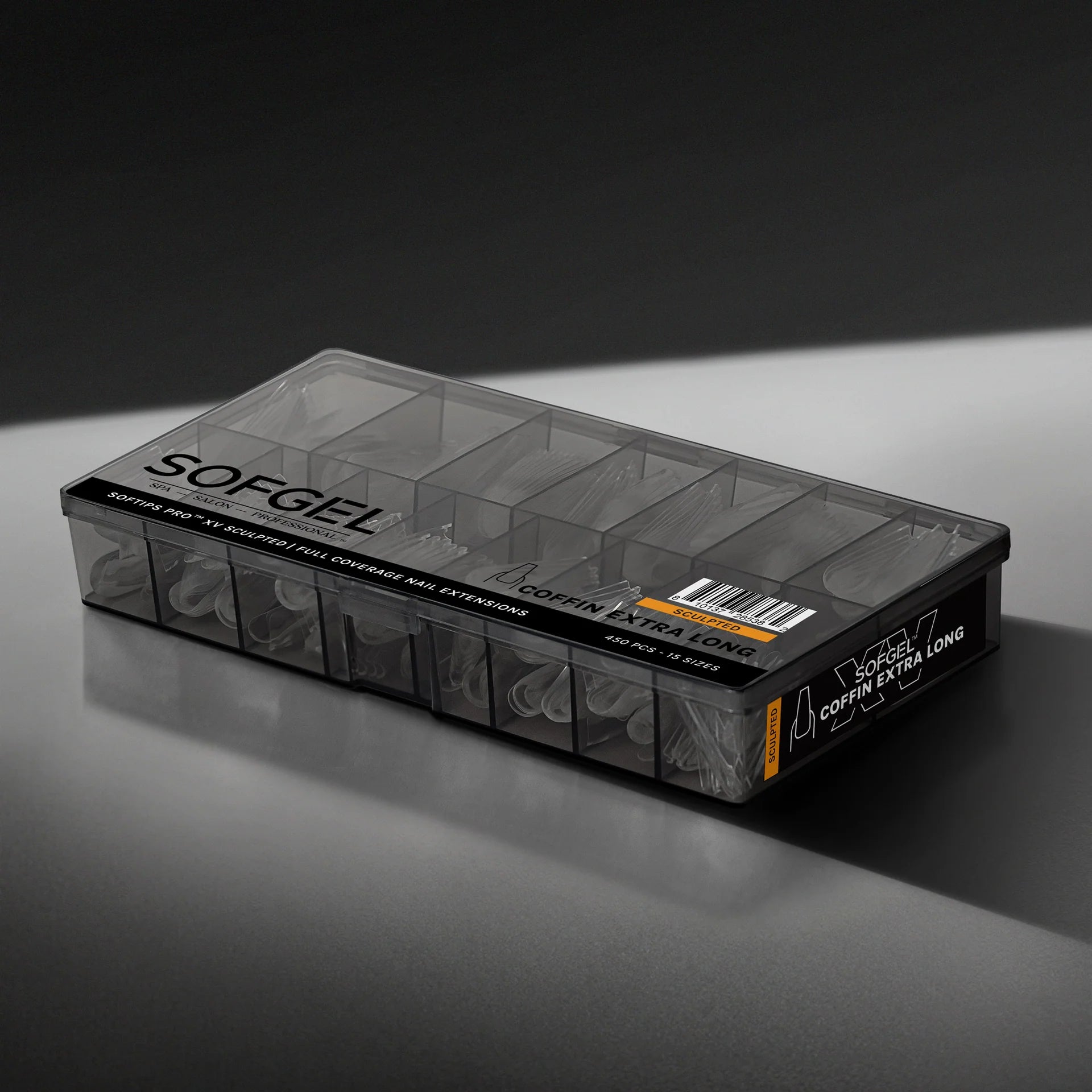 SOFTIPS PRO XV - Sculpted Coffin Extra Long (450pcs)