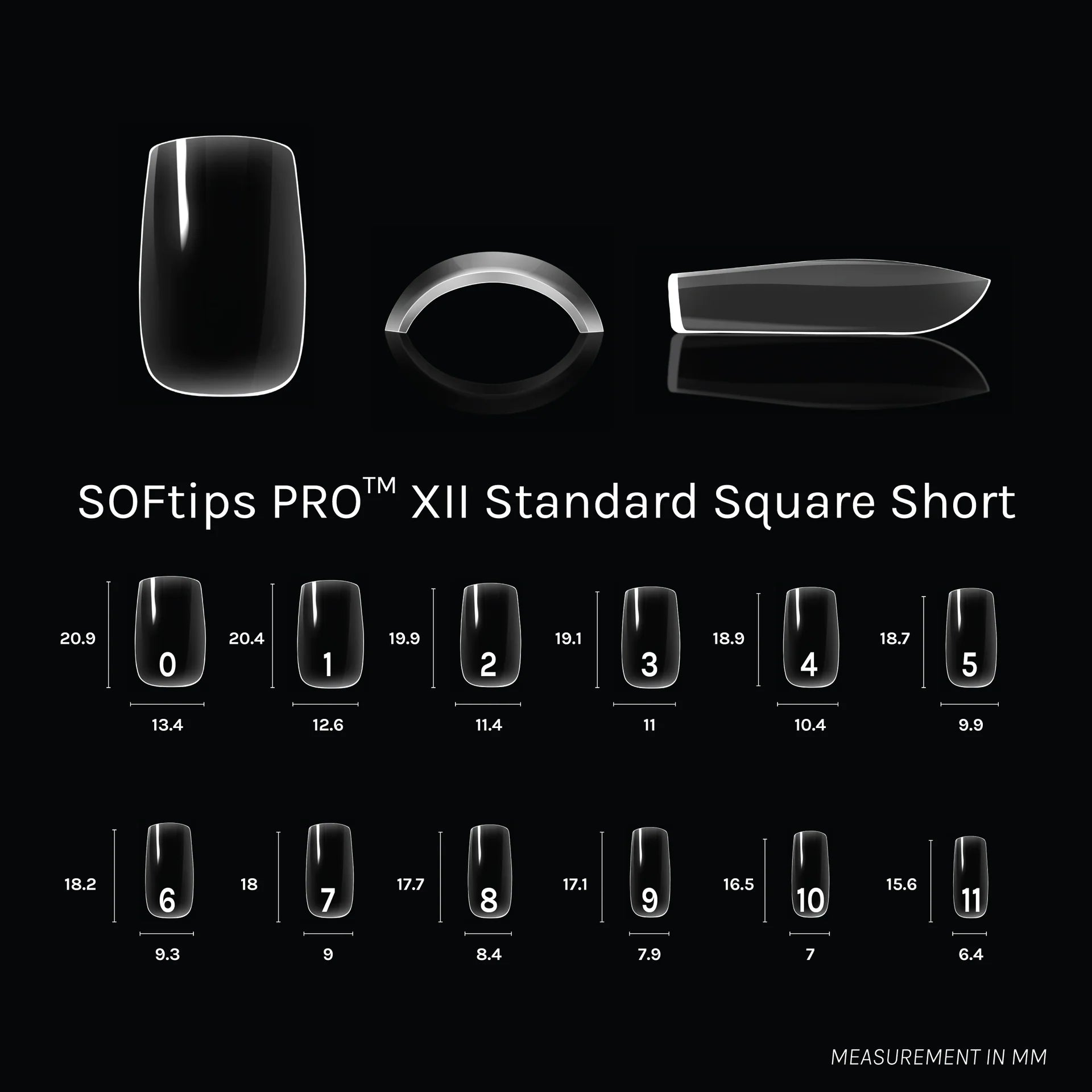 SOFTIPS PRO XII - Standard Square Short (780pcs)