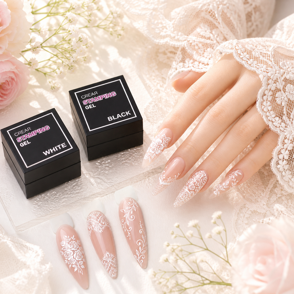 CREAR - Stamping Gel White + Black