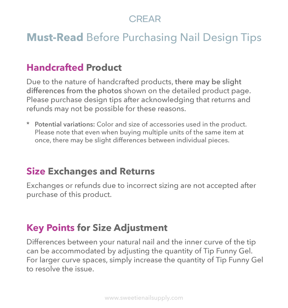 Crear - Nail Design Tip No.006 (Two Sizes)