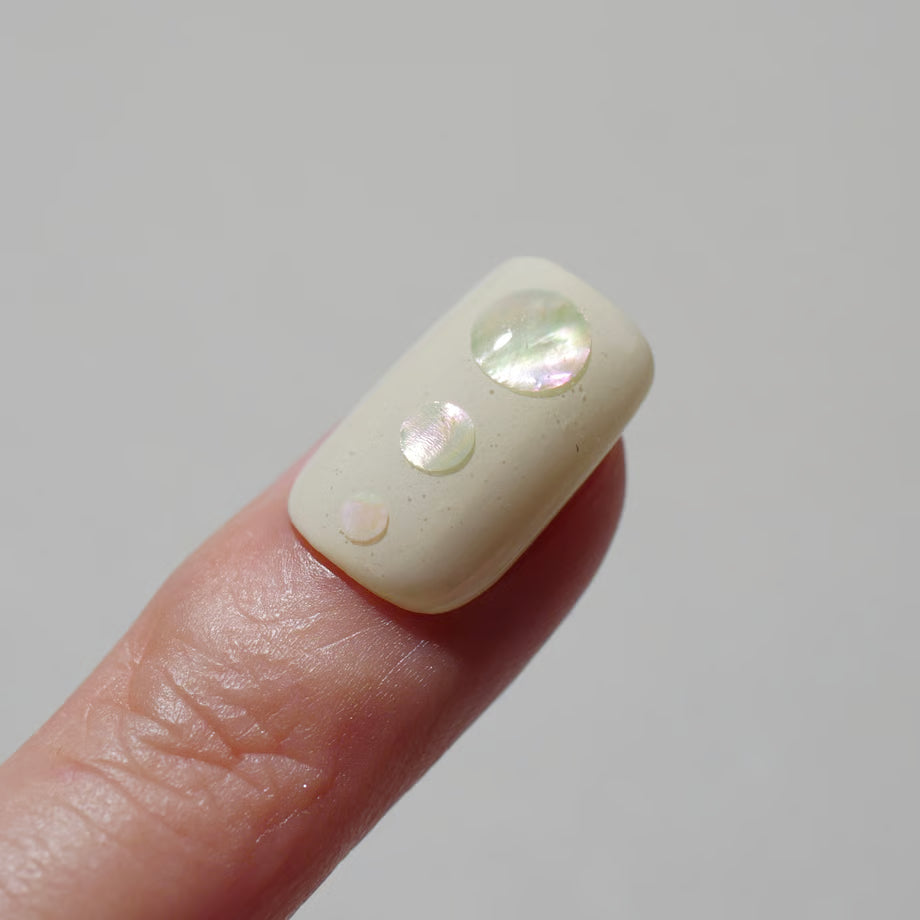 Ungu Nails - White Abalone Dot