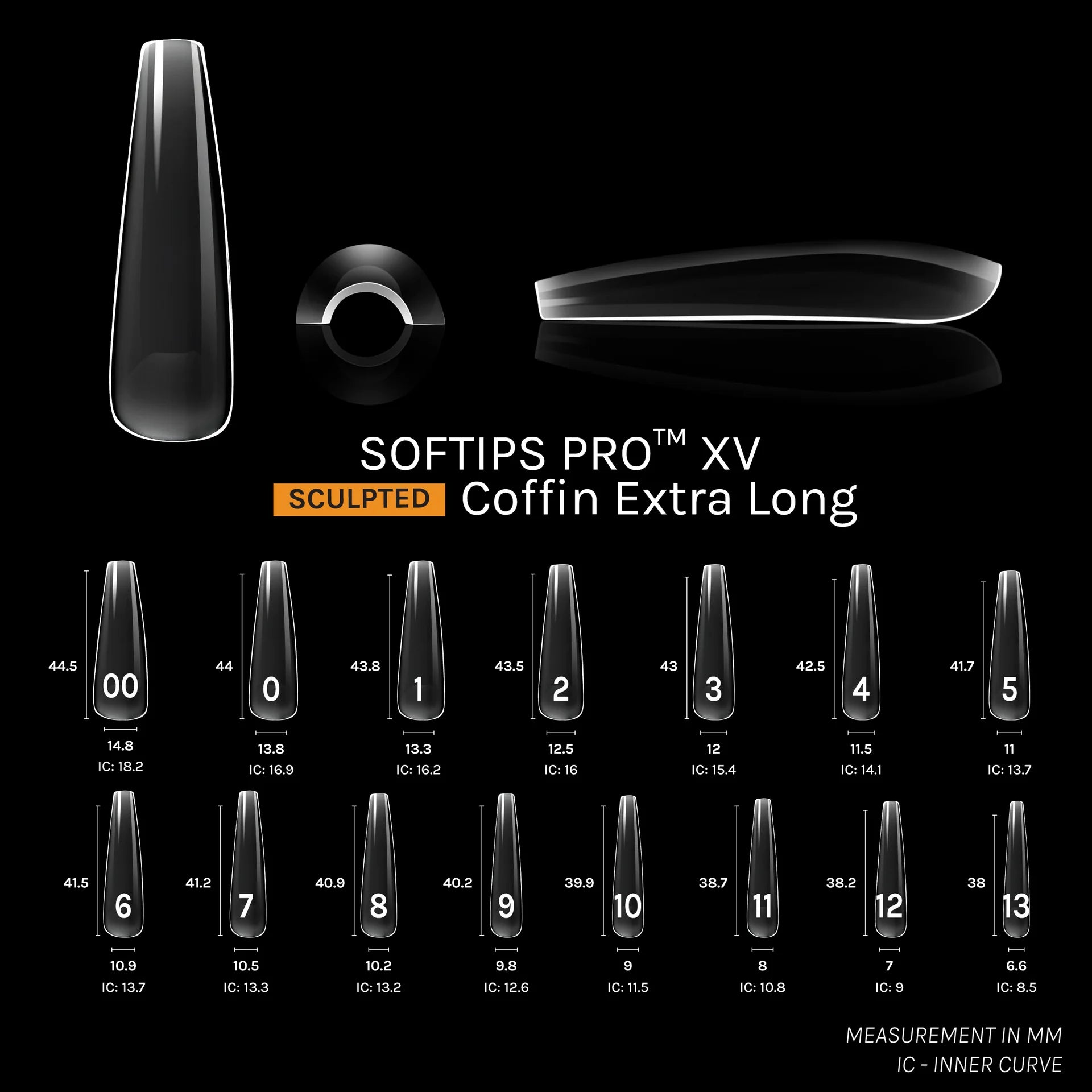 SOFGEL - SOFTIPS PRO XV Sculpted Coffin Extra Extra Long - 360pcs