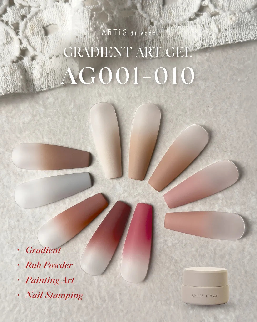 ARTiS di Voce - Gradient Art Gel (AG001 to AG010)