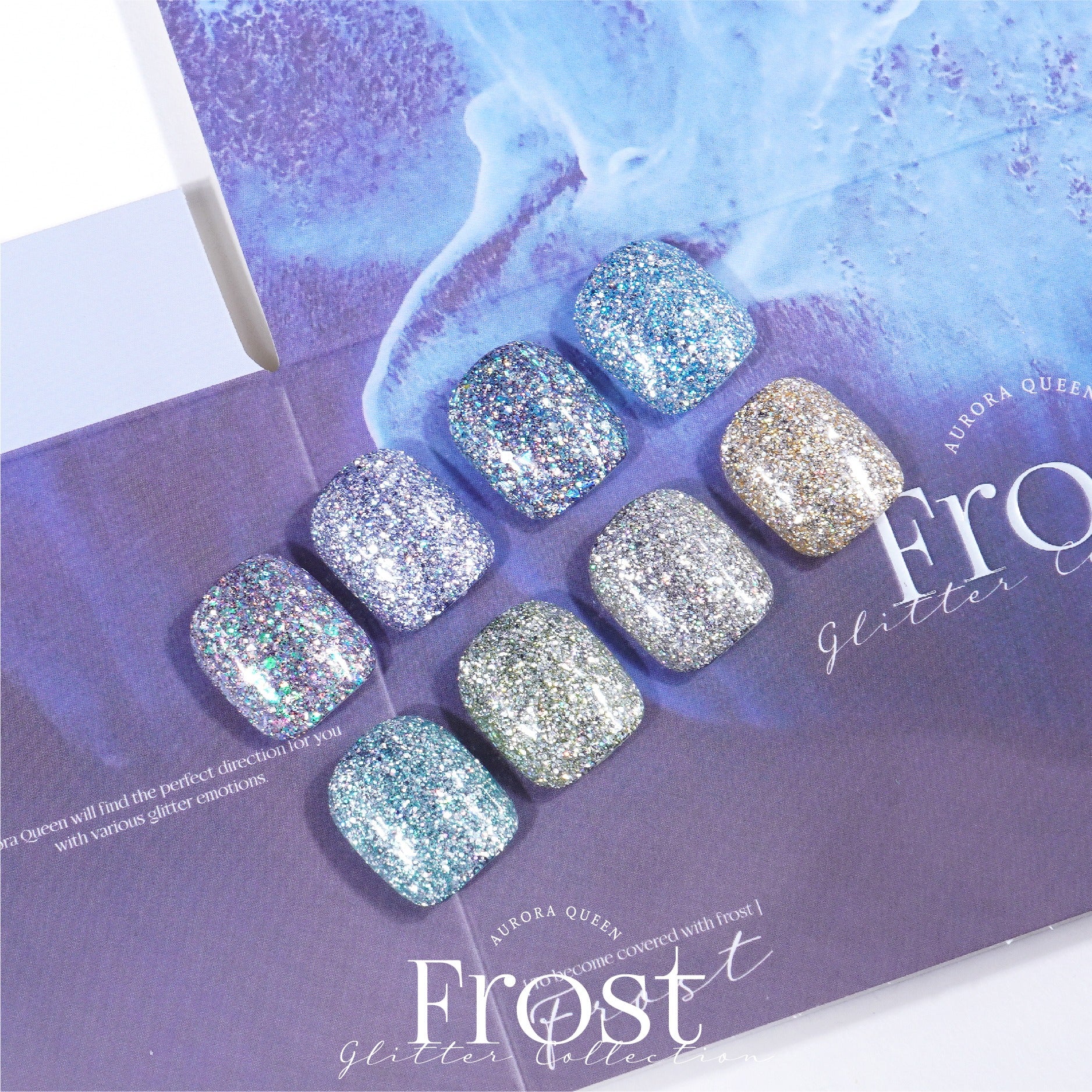 Ice Queen  White & Silver Glitter French