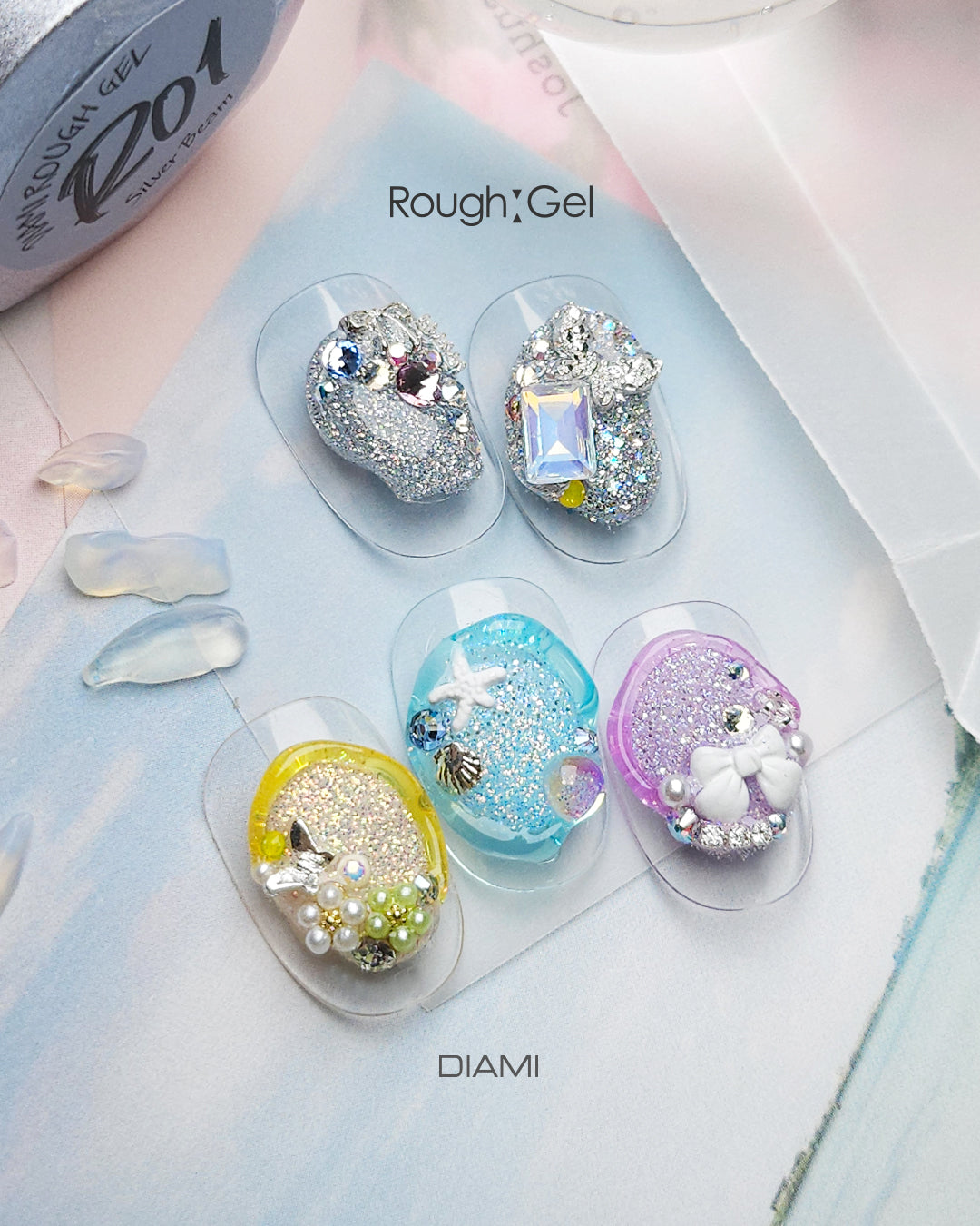 DIAMI - R01-R04 Rough Gel ICY Series (Silver Beam, Beige, Purple, Mint)