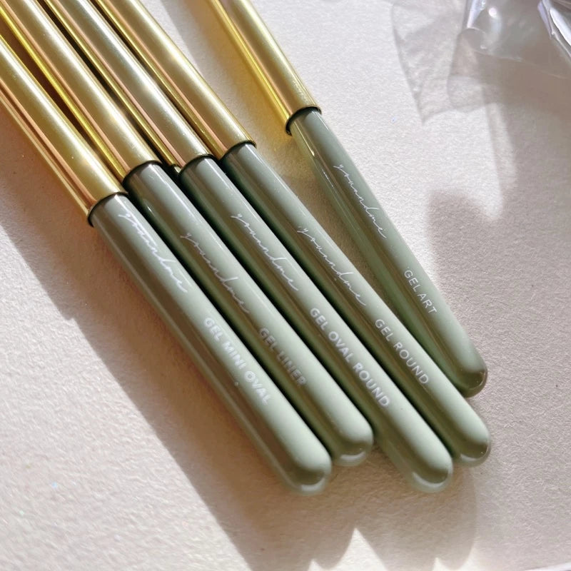 You and Me - Nail Brushes (Green Handle)
