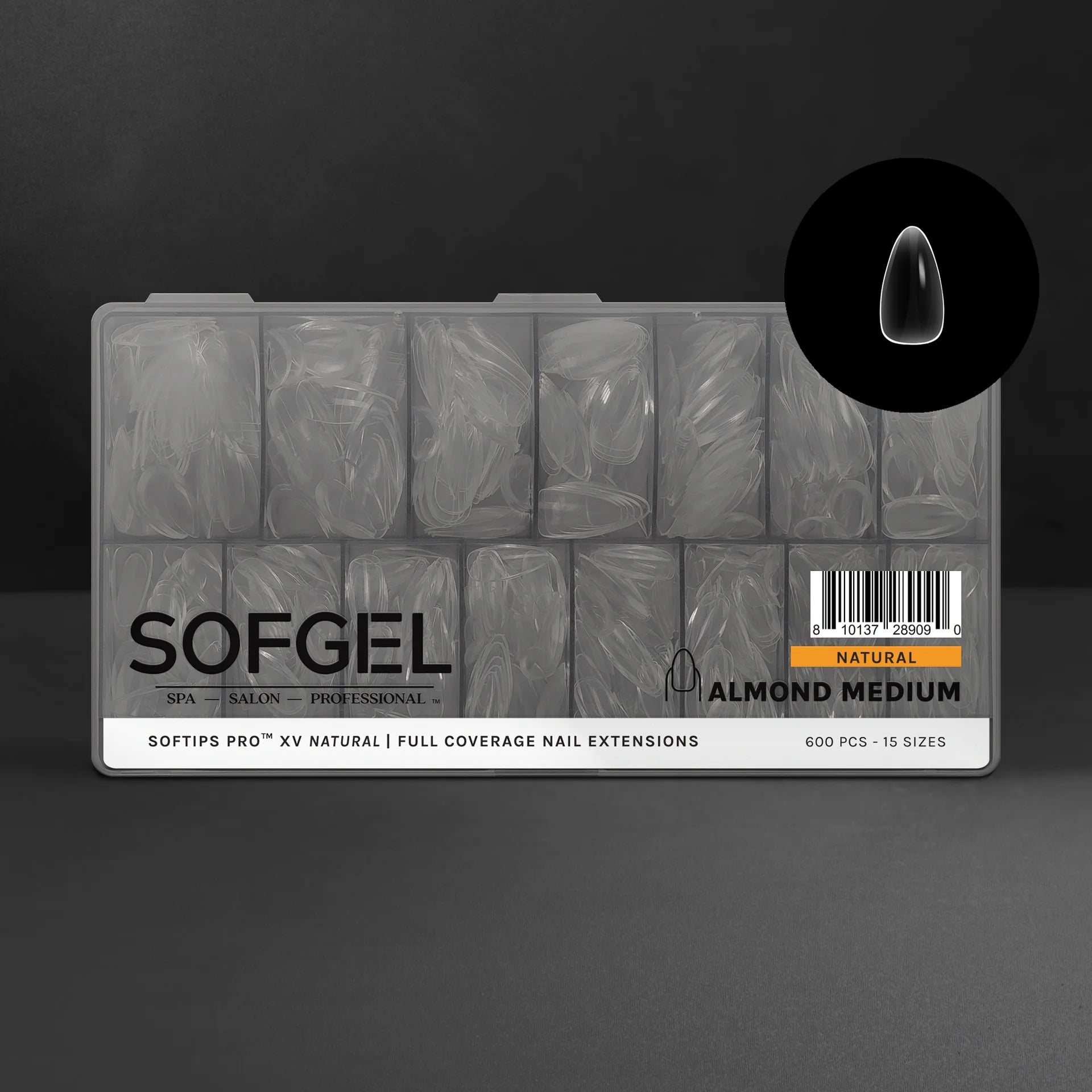 SOFGEL - SOFTIPS PRO XV Natural Almond Medium - 600pcs