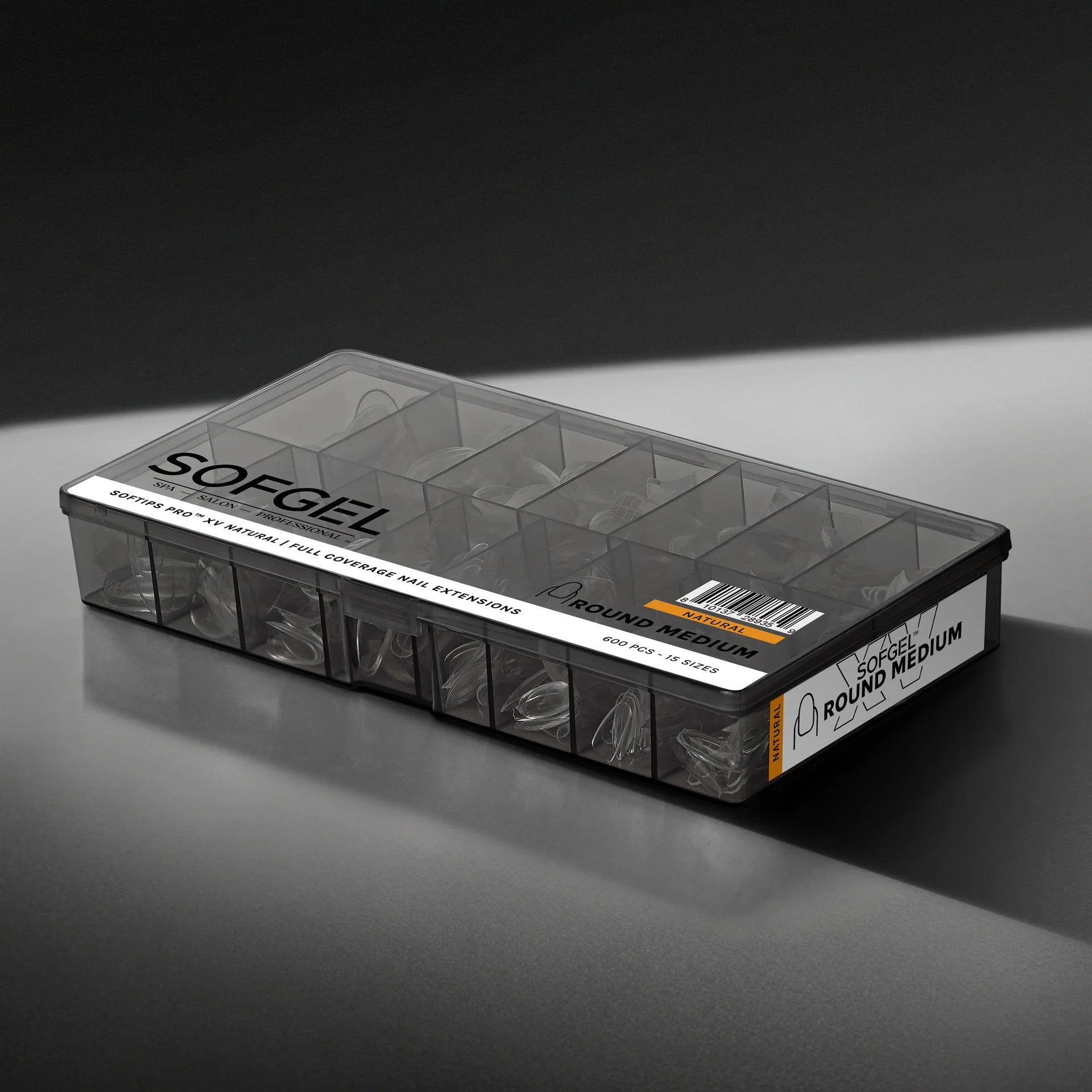 SOFGEL - SOFTIPS PRO XV Natural Round Medium - 600pcs