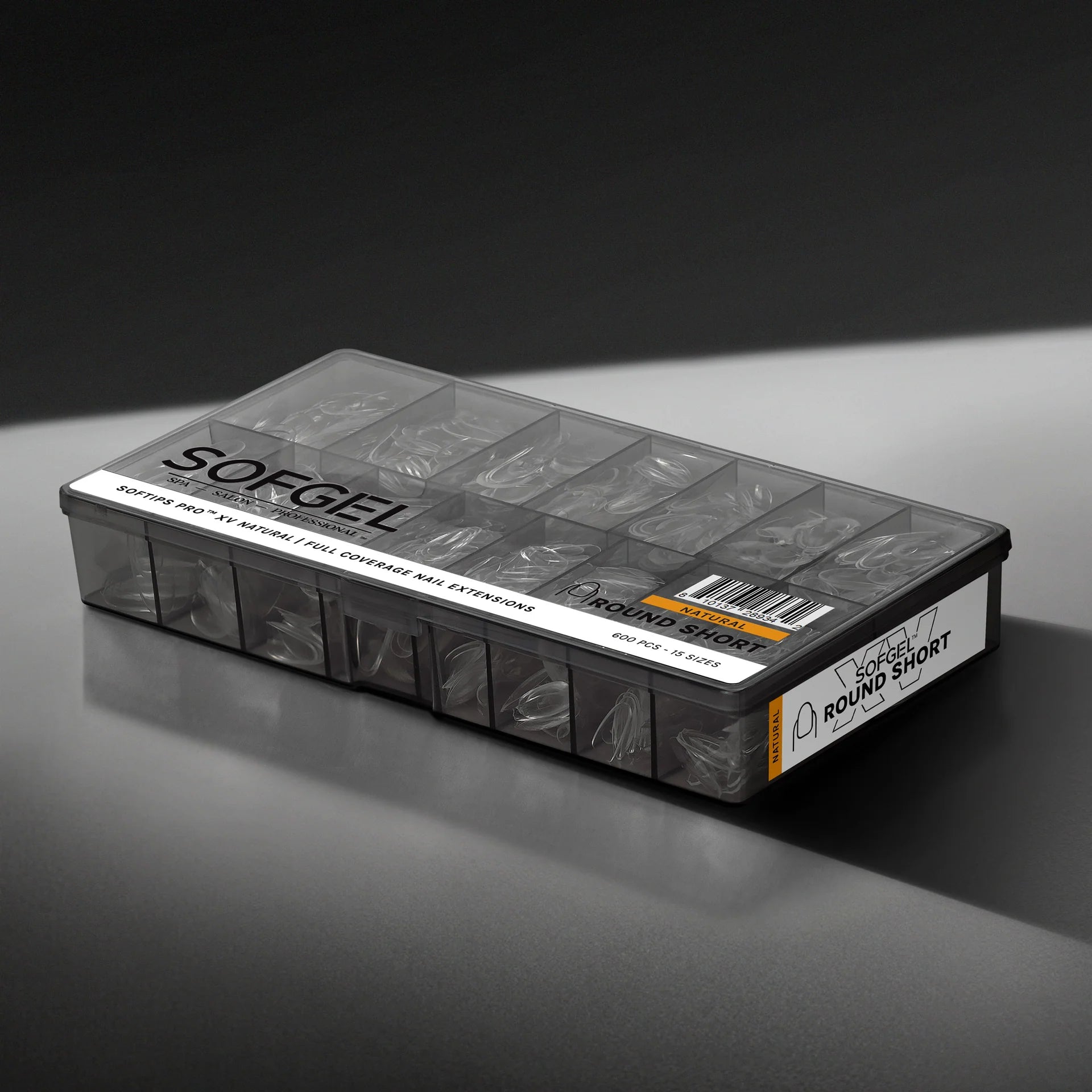 SOFGEL - SOFTIPS PRO XV Natural Round Short - 600pcs