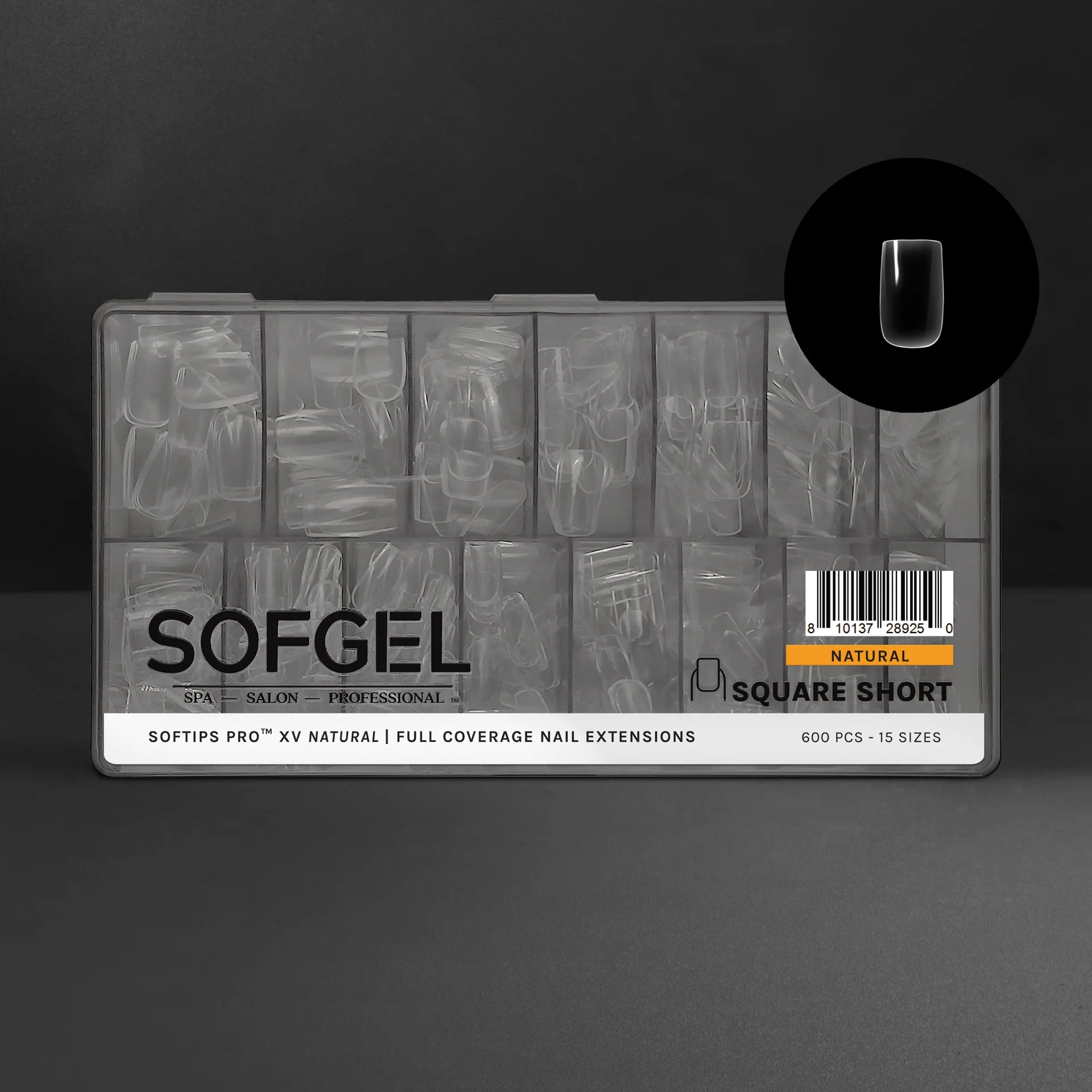 SOFGEL - SOFTIPS PRO XV Natural Square Short - 600pcs