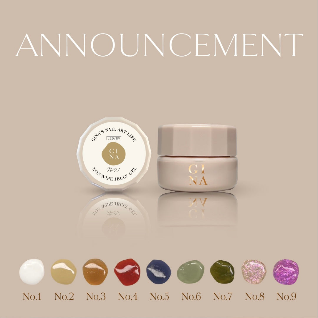 Ginanail - Jelly Gel Non-wipe (Ne01-Ne12) 3ML