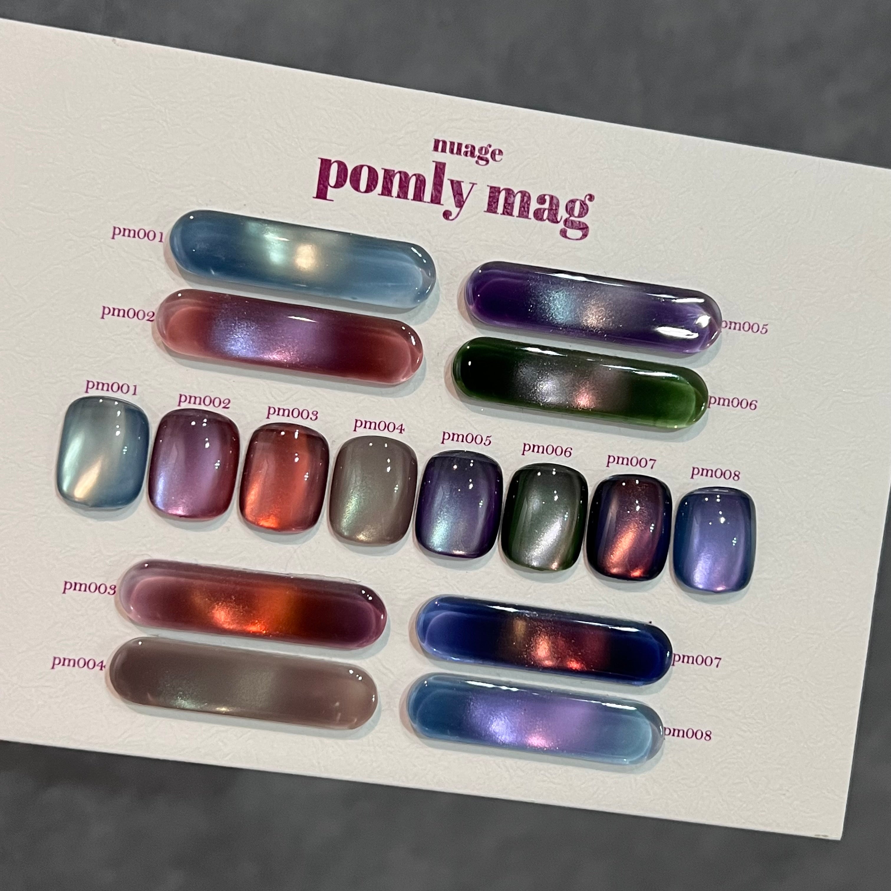 Nuage - Pomly Mag Gel Nail Set (Pm001 - Pm008) + clear swatch tiles (8pc)