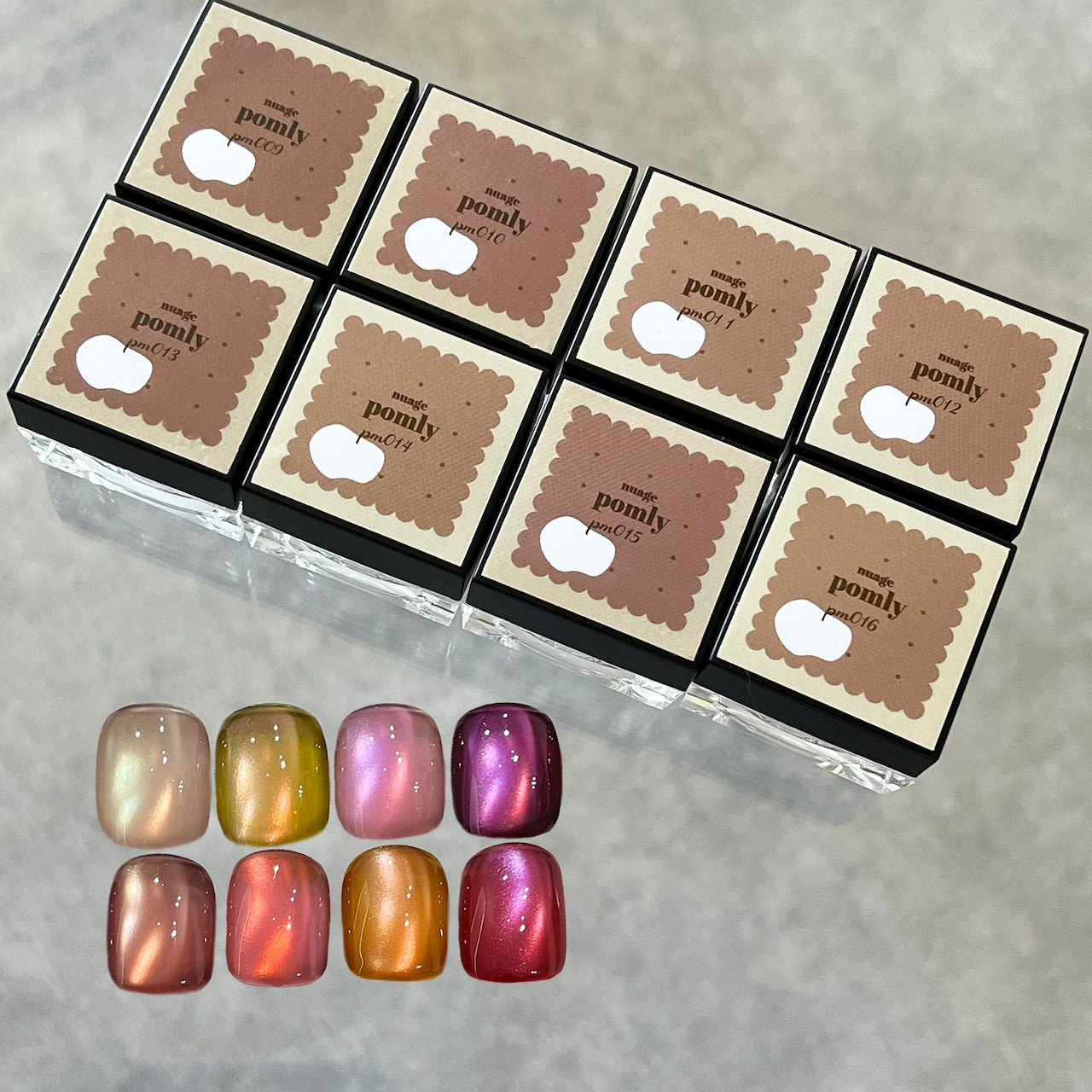 Nuage - Pomly Mag Gel Nail Set 2 (Pm009 - Pm016) + swatch tiles(8pc)