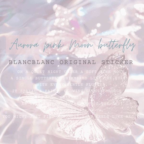 Blanc Blanc - (s321) Aurora Pink Moon Butterfly Stickers