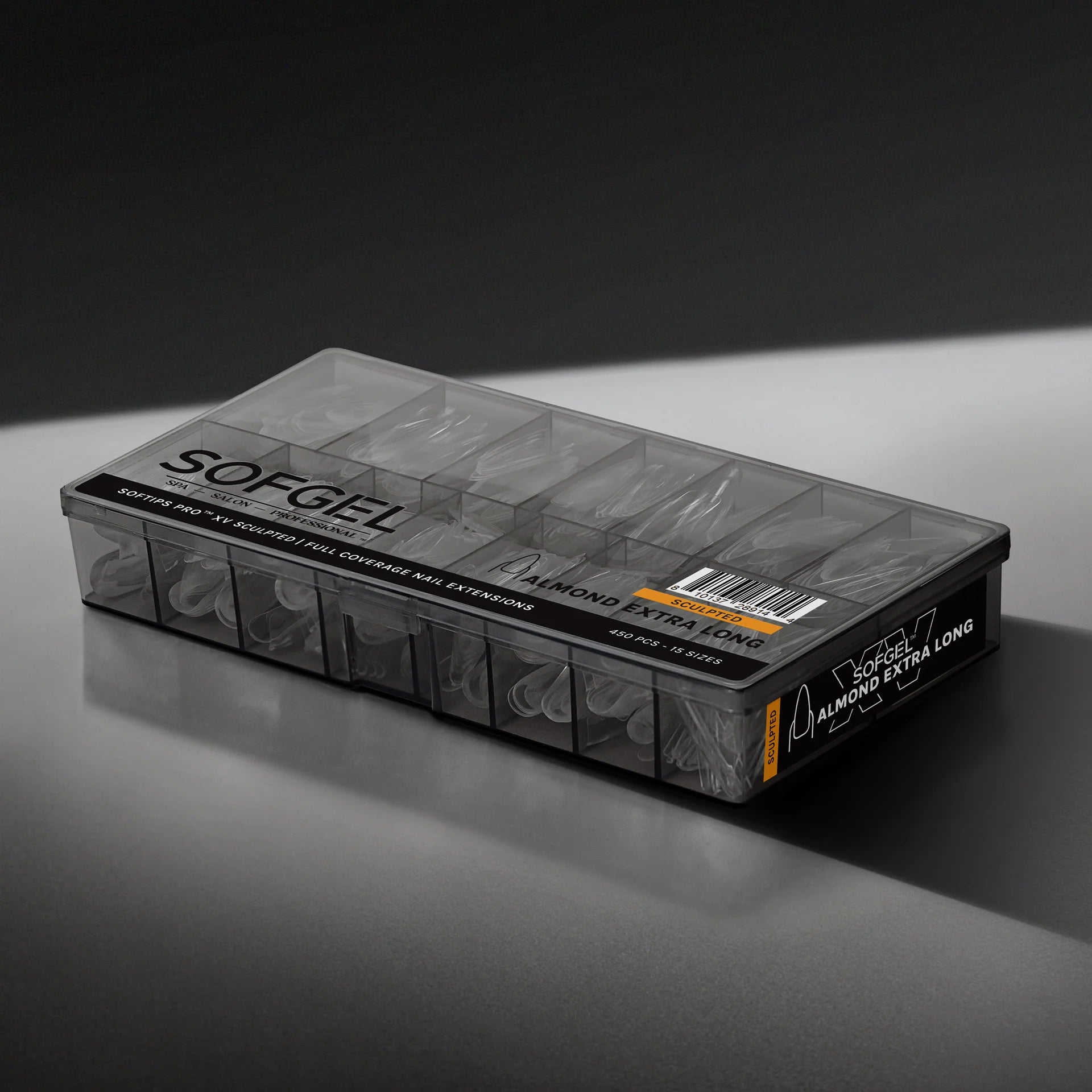 SOFGEL - SOFTIPS PRO XV Sculpted Almond Extra Long - 450pcs