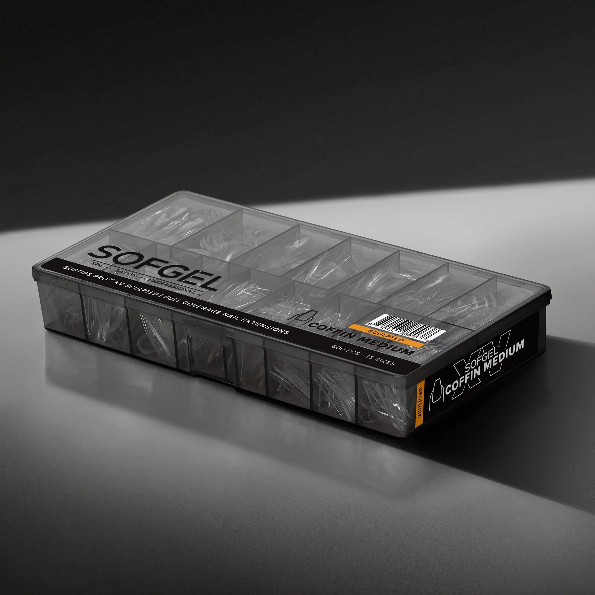 SOFGEL - SOFTIPS PRO XV Sculpted Coffin Medium - 600pcs