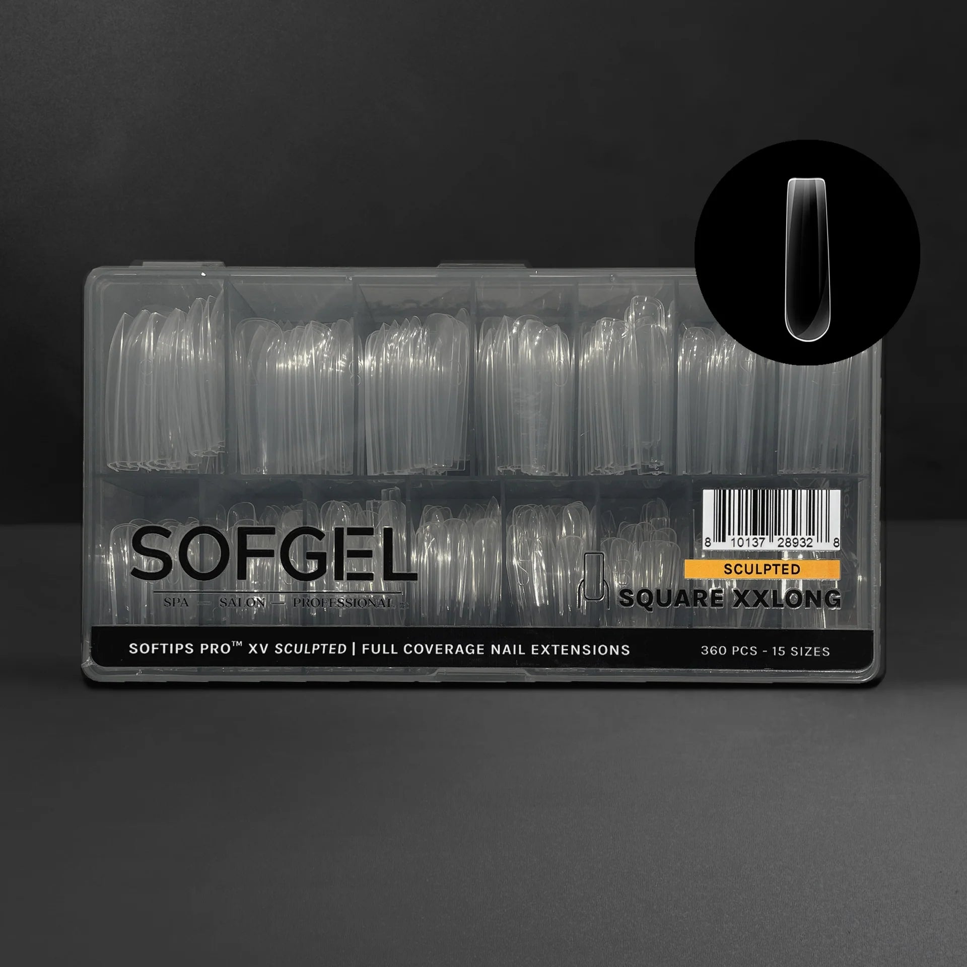 SOFGEL - SOFTIPS PRO XV Sculpted Square Extra Extra Long - 360pcs