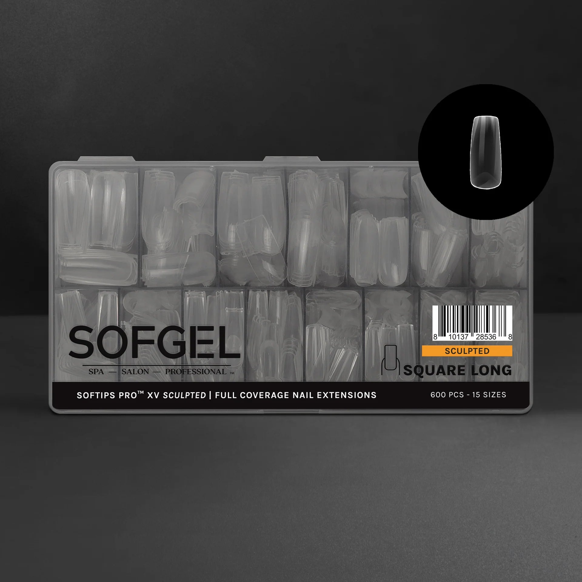 SOFGEL - SOFTIPS PRO XV Sculpted Square Long - 600pcs