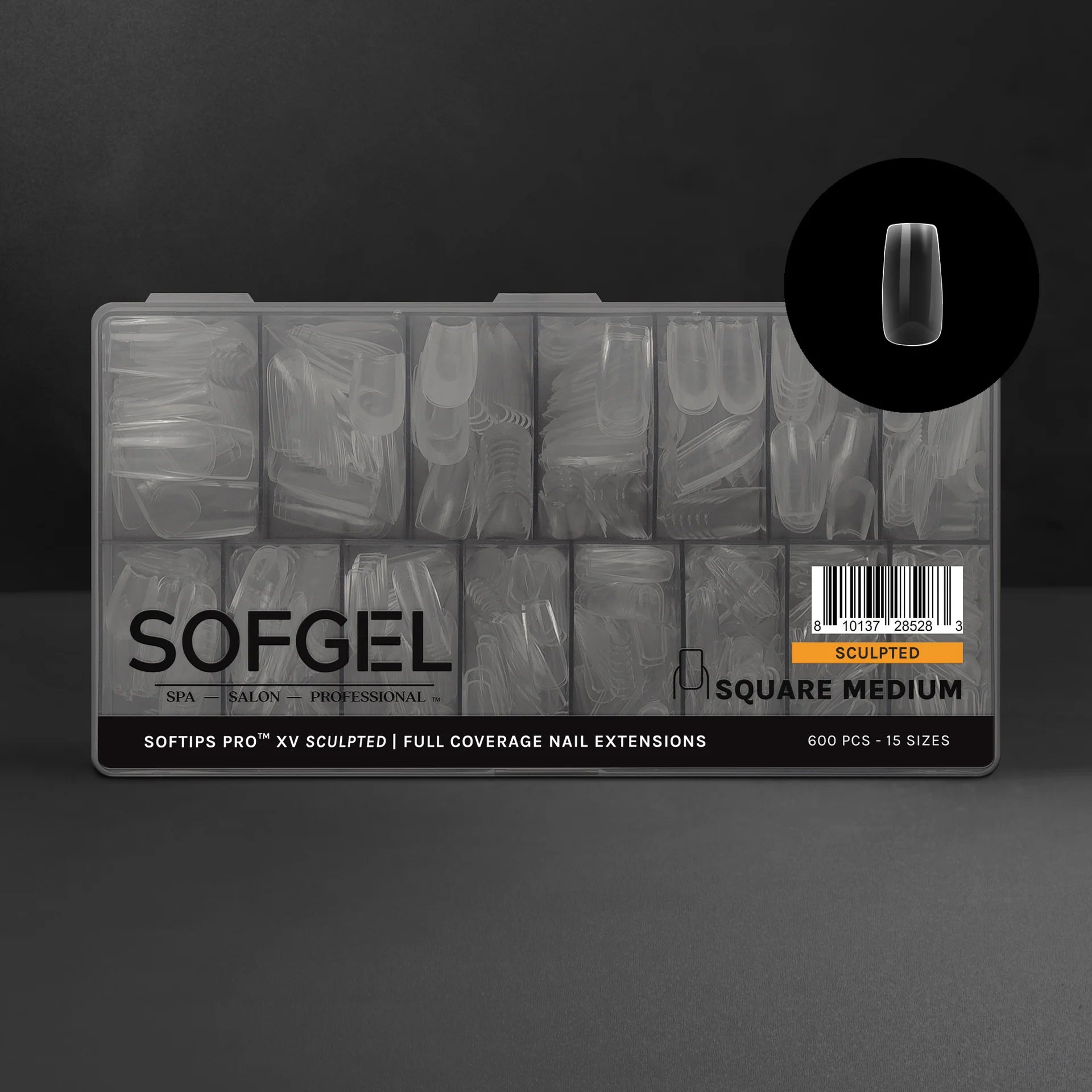 SOFGEL - SOFTIPS PRO XV Sculpted Square Medium - 600pcs