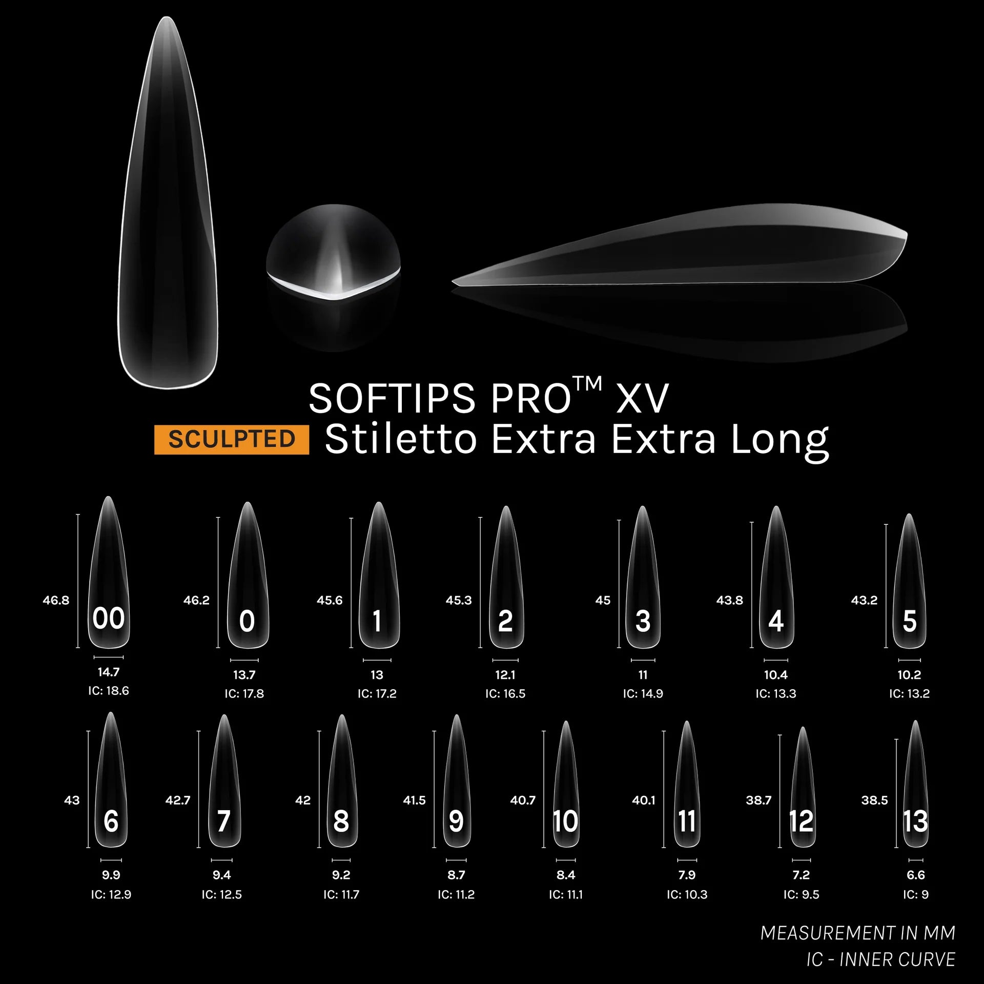 SOFGEL - SOFTIPS PRO XV Sculpted Stiletto Extra Extra Long - 360pcs
