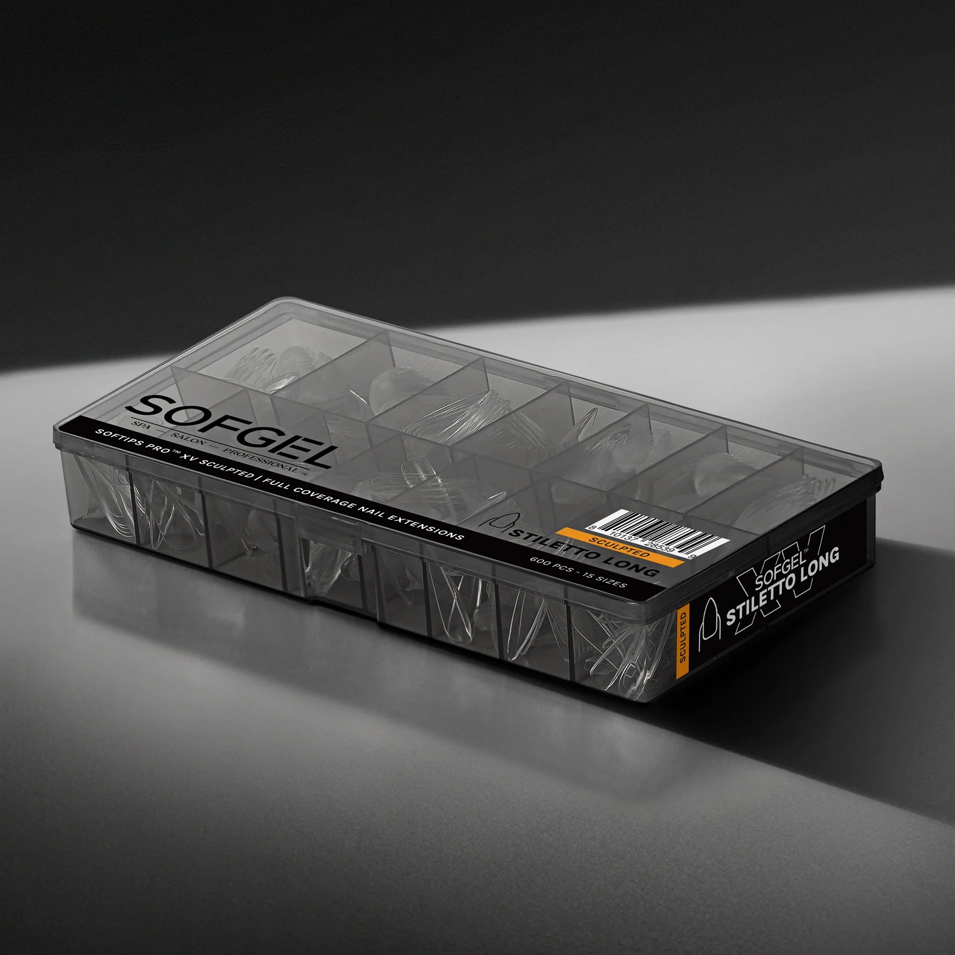 SOFGEL - SOFTIPS PRO XV Sculpted Stiletto Long - 600pcs