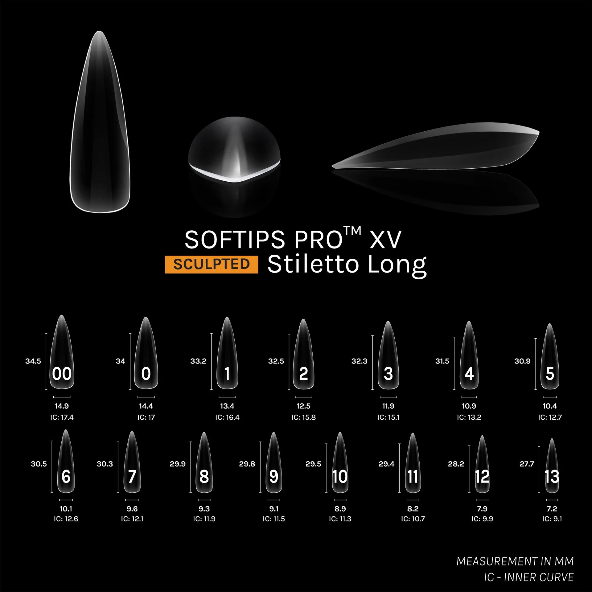 SOFGEL - SOFTIPS PRO XV Sculpted Stiletto Long - 600pcs