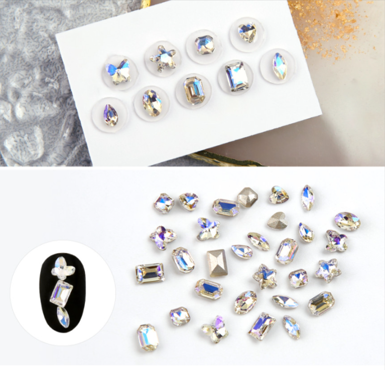 Jello Jello - SNS021 Assorted Aurora V Cut Gem Stone (30pcs)