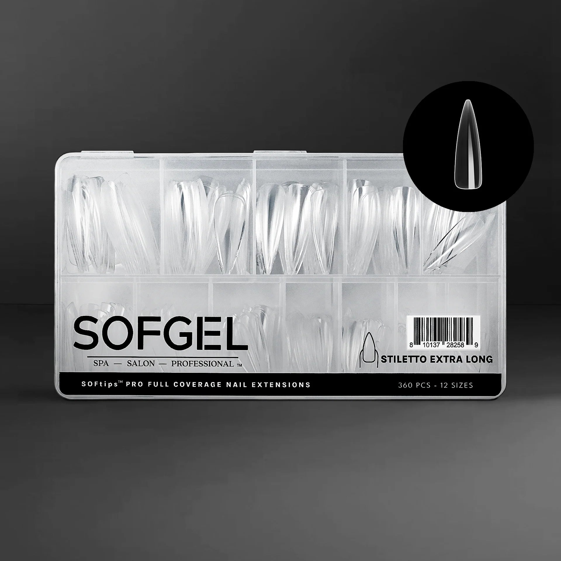 SOFTIPS PRO XII - Standard Stiletto Extra Long (360pcs)