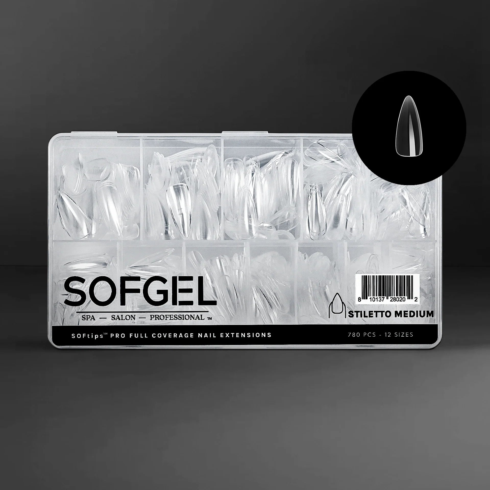 SOFTIPS PRO XII - Standard Stiletto Medium (780pcs)