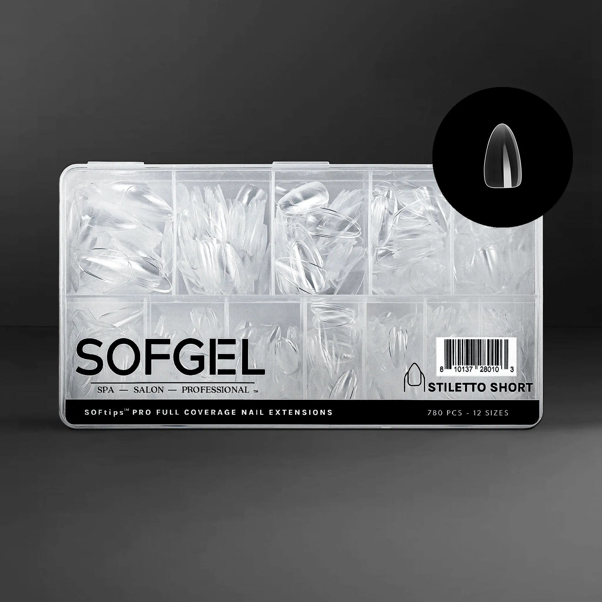 SOFTIPS PRO XII - Standard Stiletto Short (780pcs)