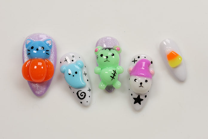 Cute 3D Halloween Themed Nails