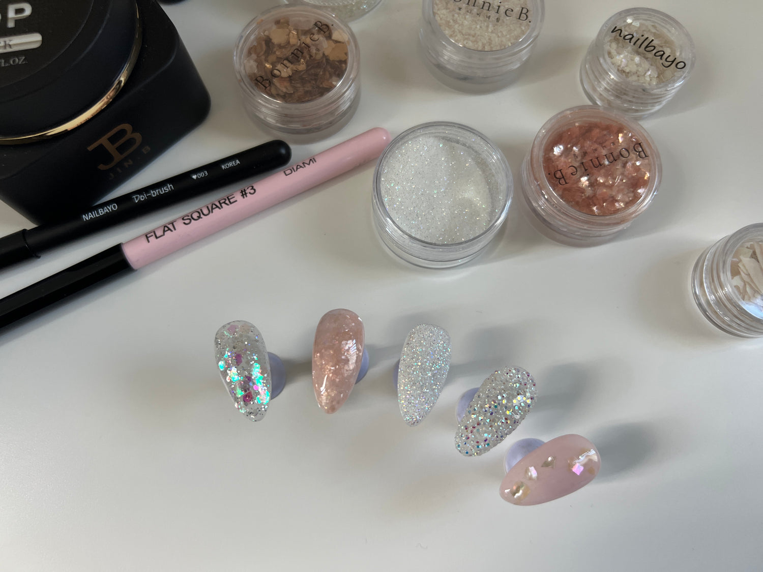 Applying Loose Glitter, Chips, Flakes, & Other Small Nail Parts