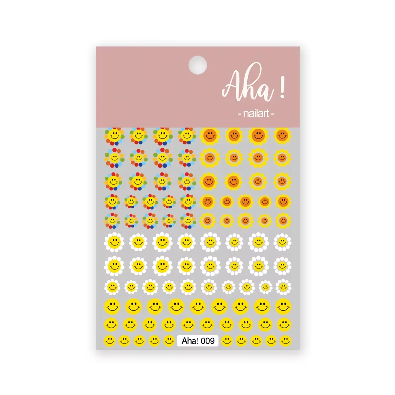 Aha009 - Self-Adhesive Aha Smiley Nail Stickers