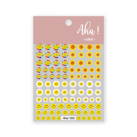 Aha009 - Self-Adhesive Aha Smiley Nail Stickers