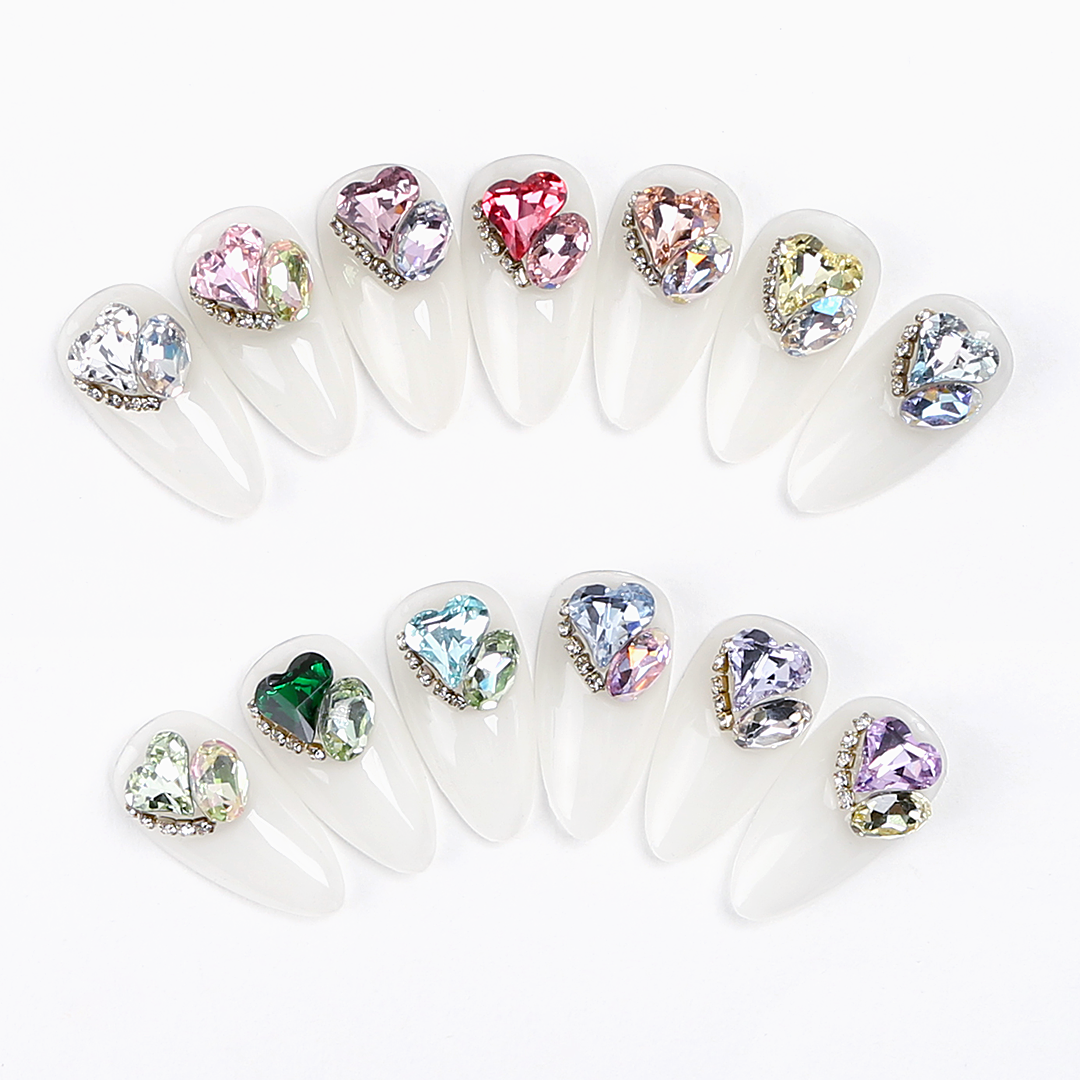 Jello Jello - Peach Heart Stone Nail Charms (VNS134 - VNS148)