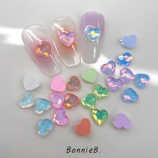 Bonniebee - Macaron Fancy Flatback Rhinestones (hearts)