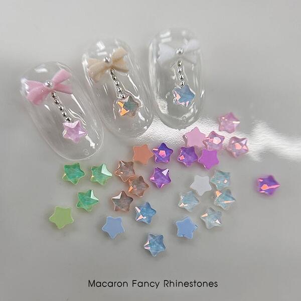 Bonniebee - Macaron Fancy Flatback Rhinestones (mini star x 100pcs)