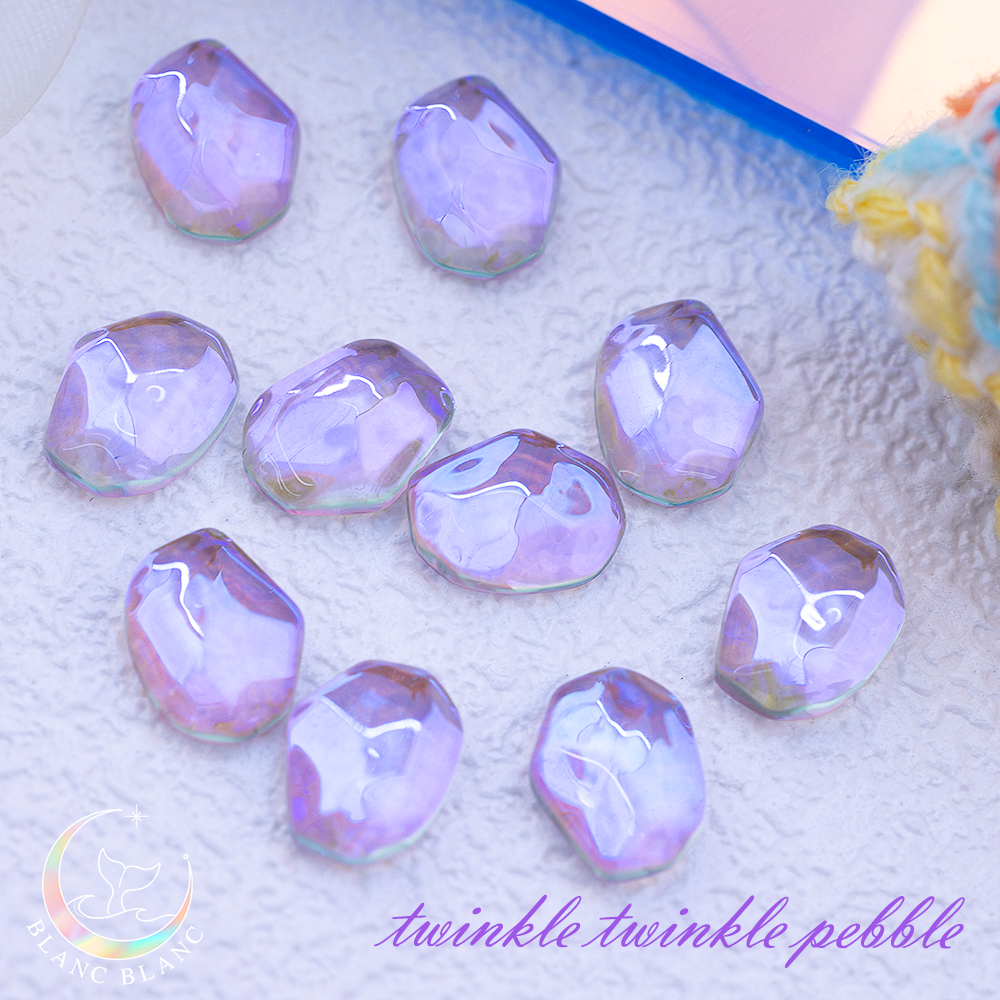 Blanc Blanc - (P160) Sparkling Pebble Stone - Blue Purple (10pcs)