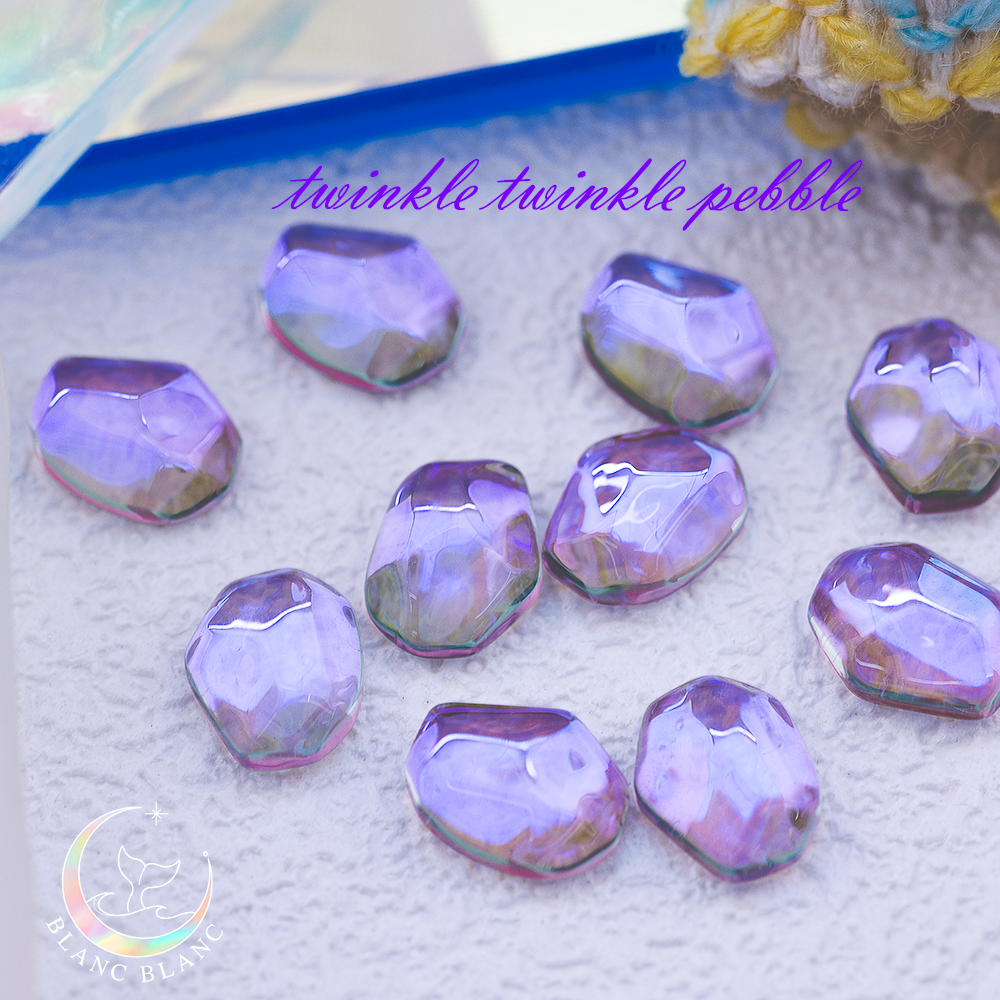 Blanc Blanc - (P160) Sparkling Pebble Stone - Blue Purple (10pcs)