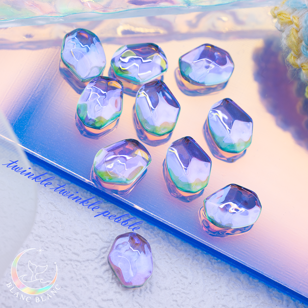 Blanc Blanc - (P160) Sparkling Pebble Stone - Blue Purple (10pcs)