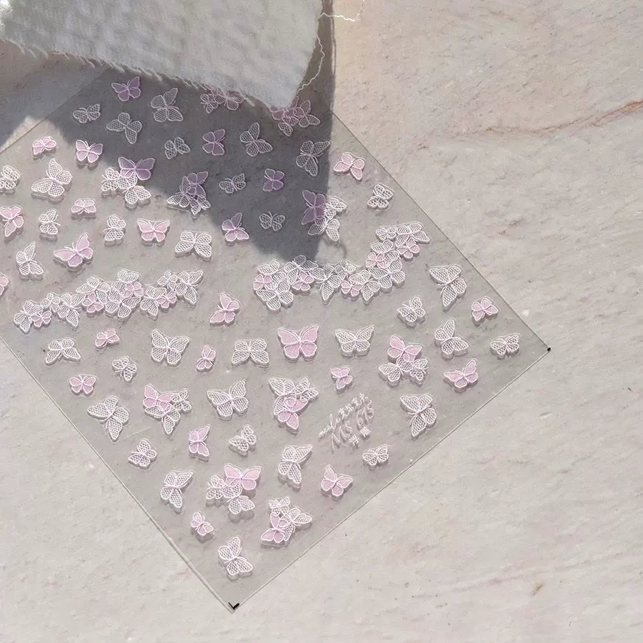 MS615 - Self-Adhesive Lace Butterfly Nail Stickers