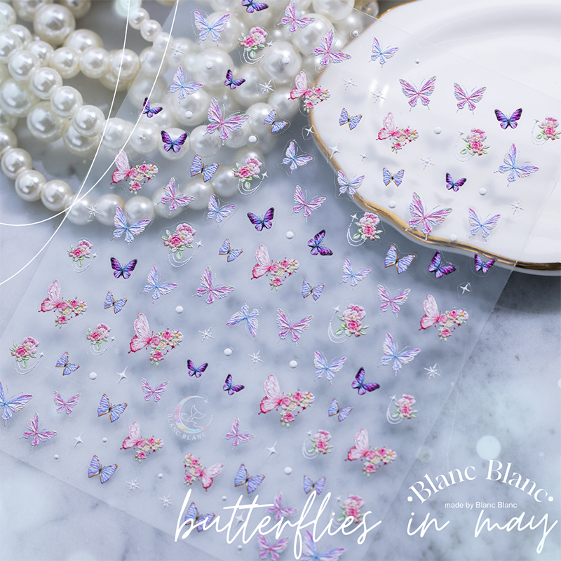 Blanc Blanc - (S454) May's Butterfly Sticker