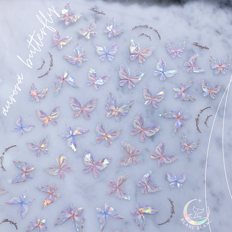 Blanc Blanc - (S459) Aurora Mother of Pearl Butterfly Sticker